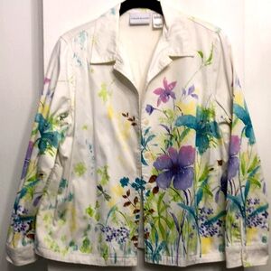 Alfred Dunner 100% cotton jacket, Size 8 Florals